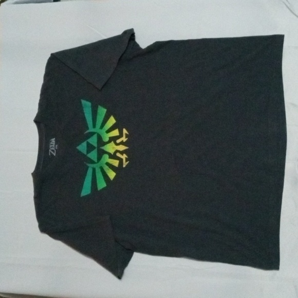 Nintendo Legend of Zelia  Crest Graphic TShirt 2XL Charcoal Grey Pre-owned - Picture 1 of 6